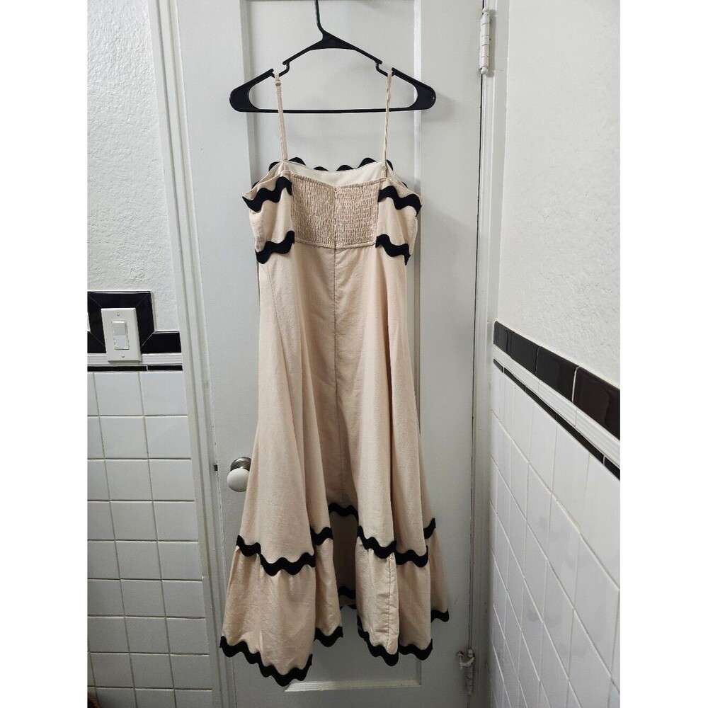 Cream Maxi Dress With Ric Rac Trim - Picture 2 of 8